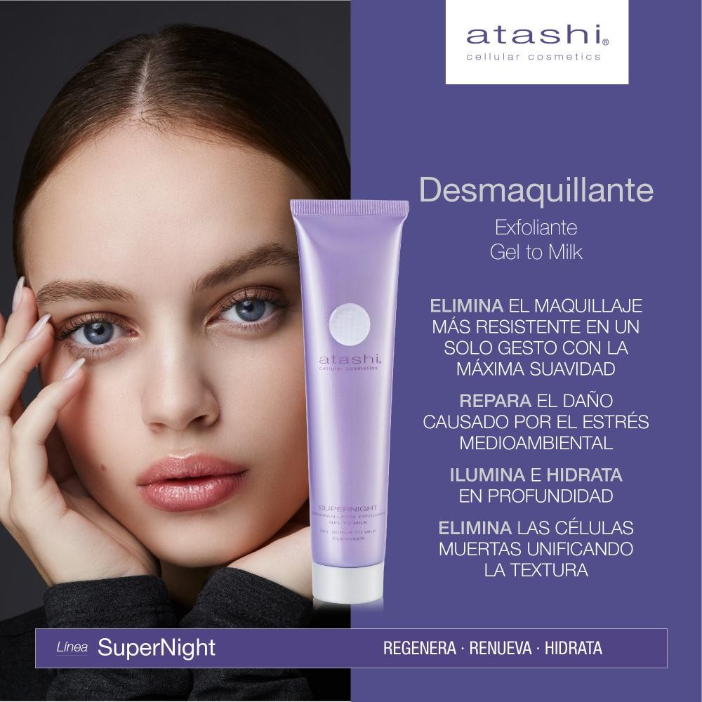 ATASHI Supernight Desmaquillante Exfoliante Gel-Leche 75 ml-3