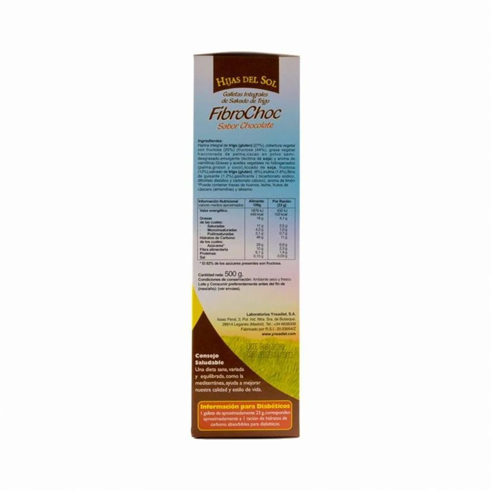 Hijas Del Sol Galletas Integrales de Salvado y Chocolate Fibrochoc 500 g-2