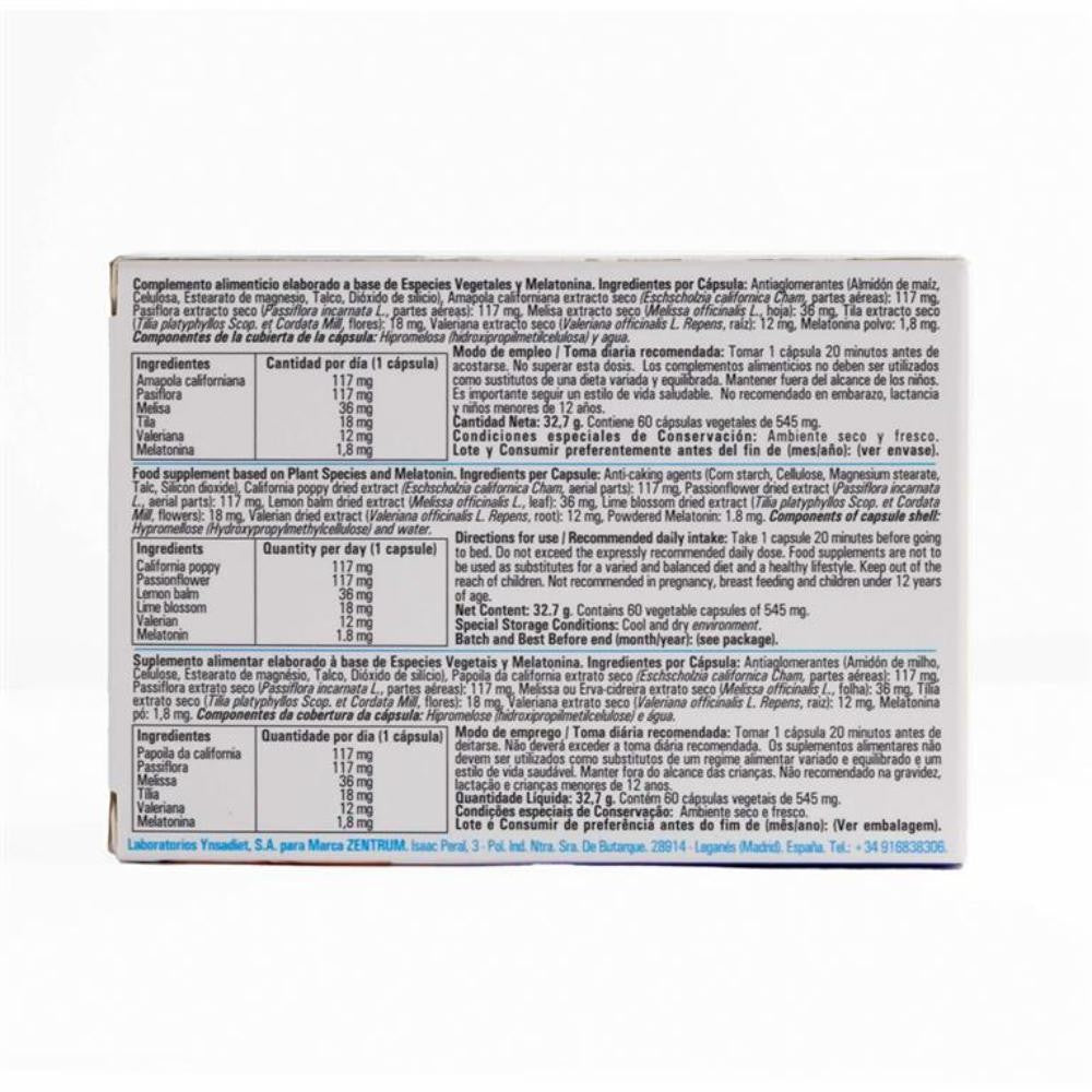 Zentrum Melatonina 1,8 Mg 60 Cápsulas Vegetales-2