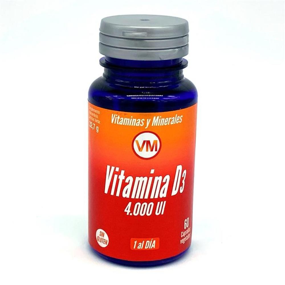 Vitaminas y Minerales Vitamina D3 4000 UI 60 Cápsulas-1