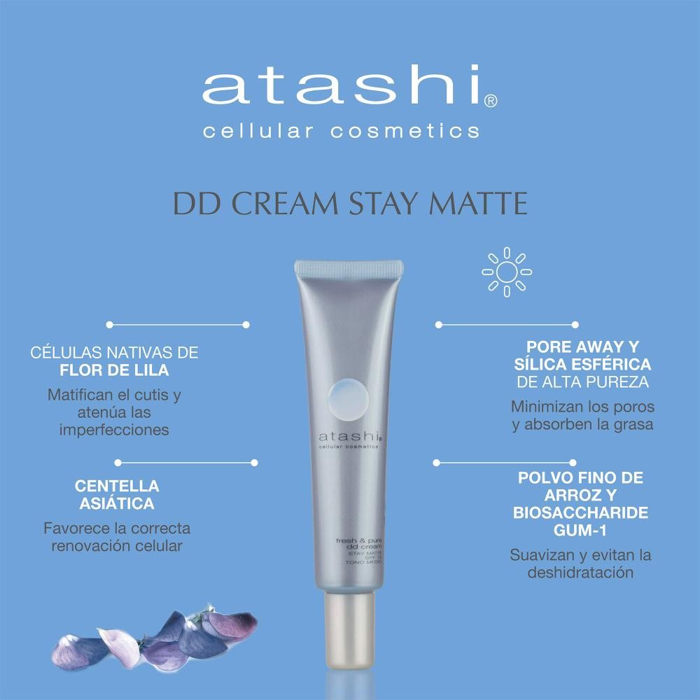ATASHI Fresh & Pure DD CREAM Matificante Tono Medio SPF15+ 40 ml-4