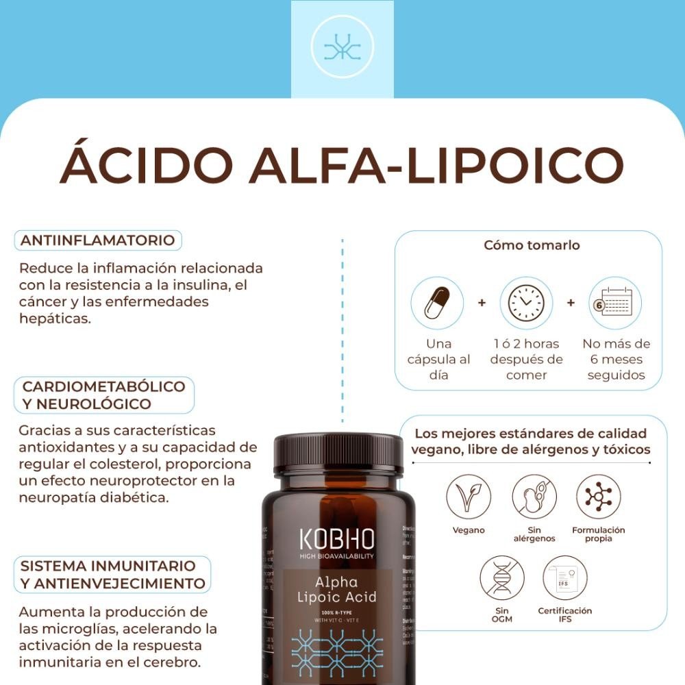 Kobho Labs Ácido Alfa-Lipoico 60 Cápsulas-11