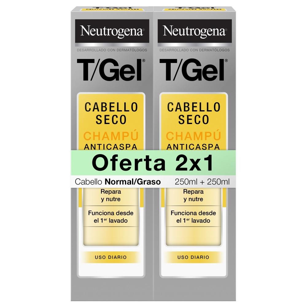 Neutrogena T/Gel Champú Anticaspa Normal-Seco Lote 2 X 250 ml-1