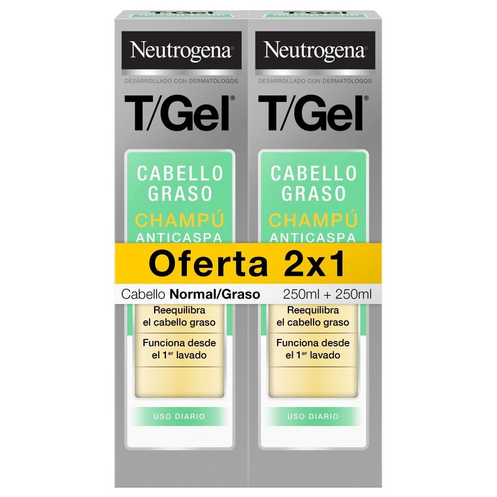 Neutrogena T/Gel Champú Anticaspa Normal-Graso Lote 2 X 250 ml-1