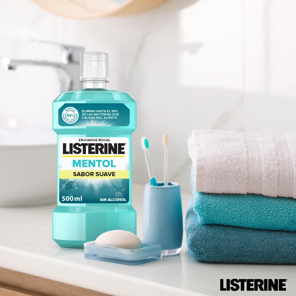 LISTERINE Mentol Sabor Suave 500 ml + 250 ml GRATIS-6