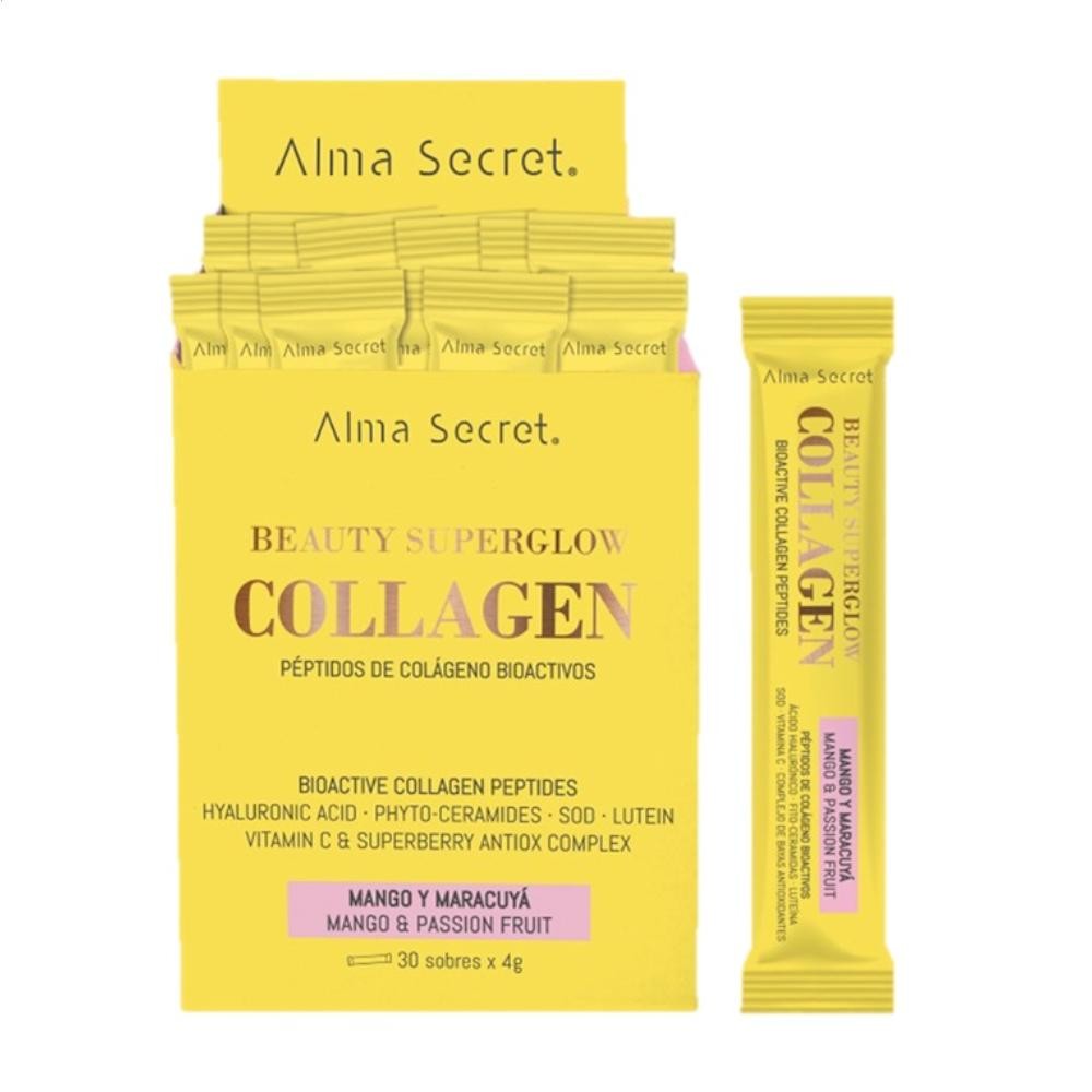 Alma Secret Beauty Superglow Collagen Mango y Maracuyá 30 Sobres