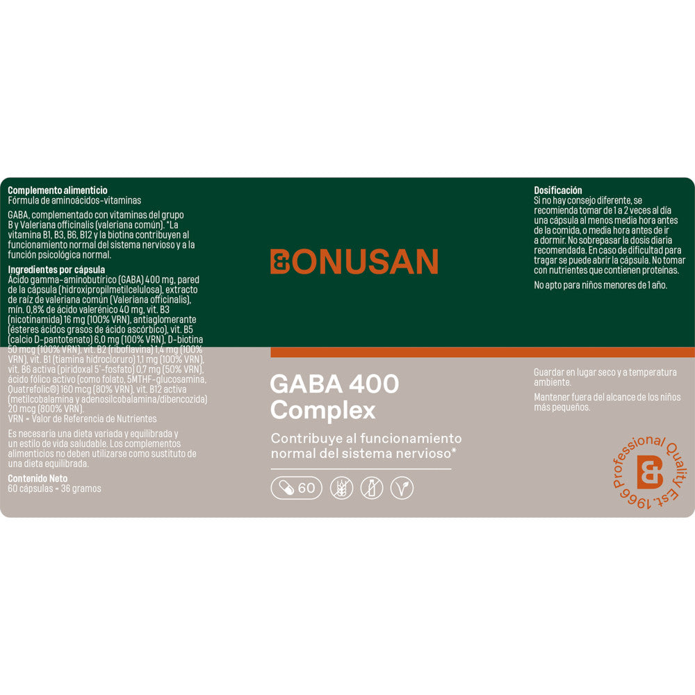 Bonusan Gaba 400 Mg Plus 60 Cápsulas