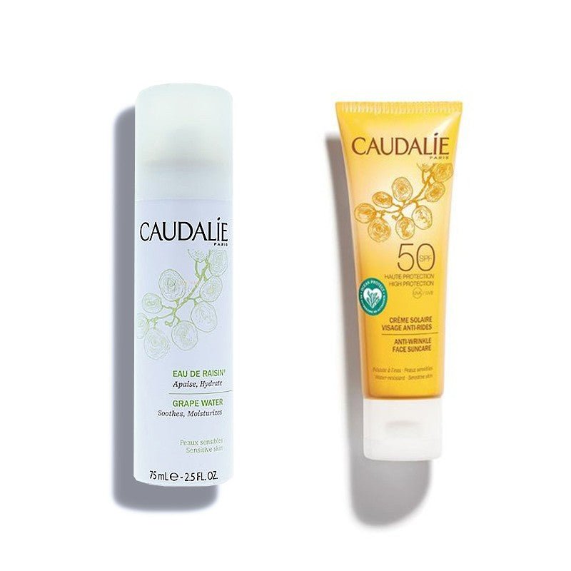 CAUDALIE Pack Crema Solar Facial Antiarrugas SPF50 + Agua de Uva-1