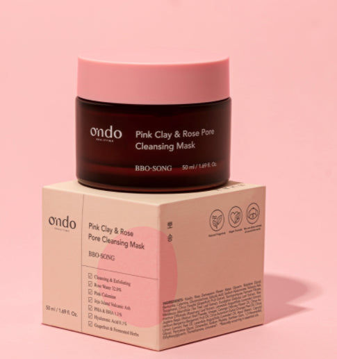 Ondo Beauty 36.5 Pink Clay & Rose Pore Cleansing Mask Bbo-Song 50 ml-4