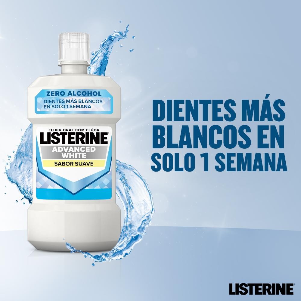 LISTERINE Advanced White Enjuague Bucal Sabor Suave 500ml-2