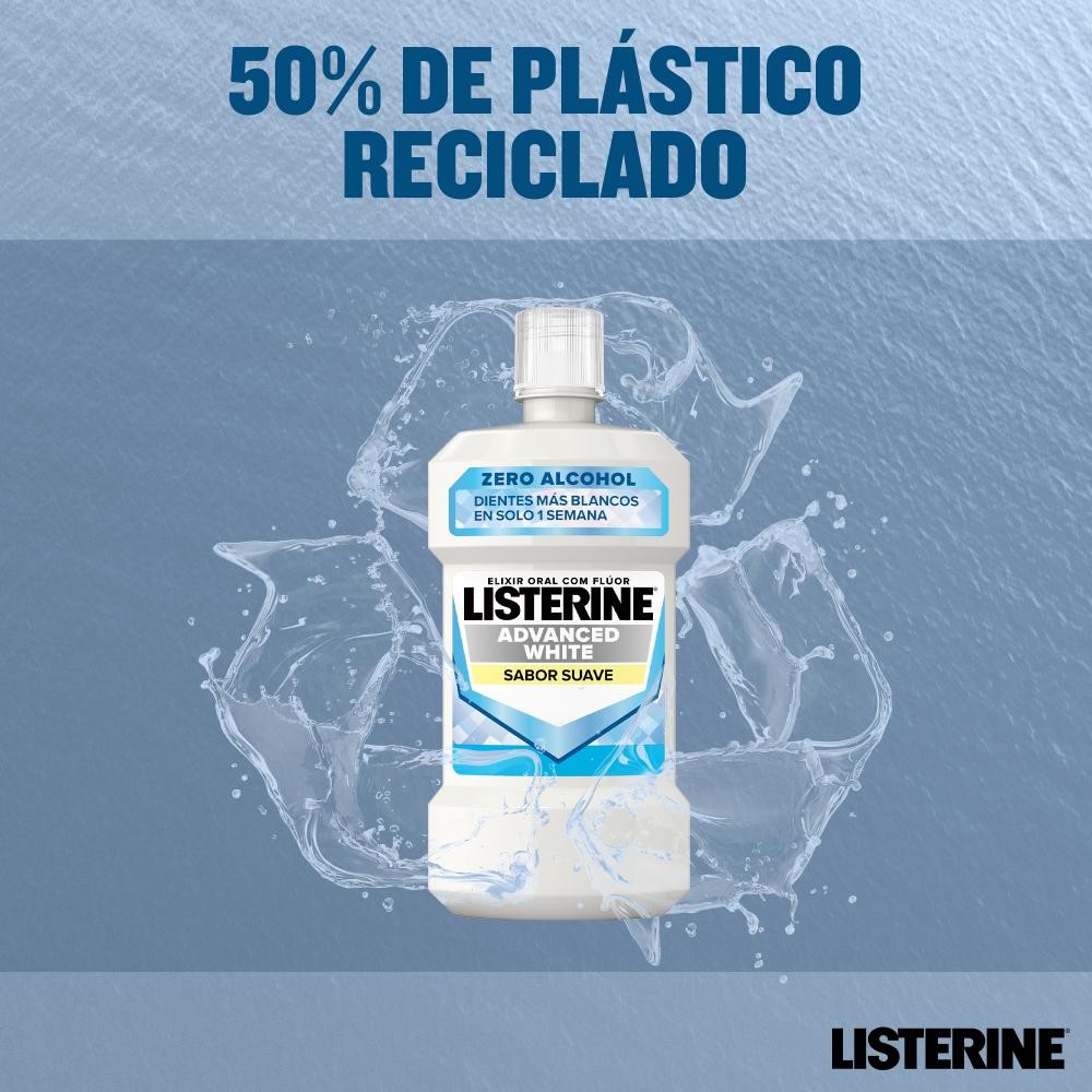 LISTERINE Advanced White Enjuague Bucal Sabor Suave 500ml-6