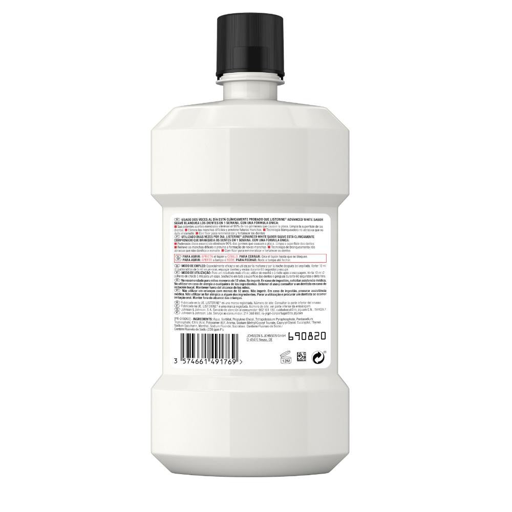 LISTERINE Advanced White Enjuague Bucal Sabor Suave 500ml-10