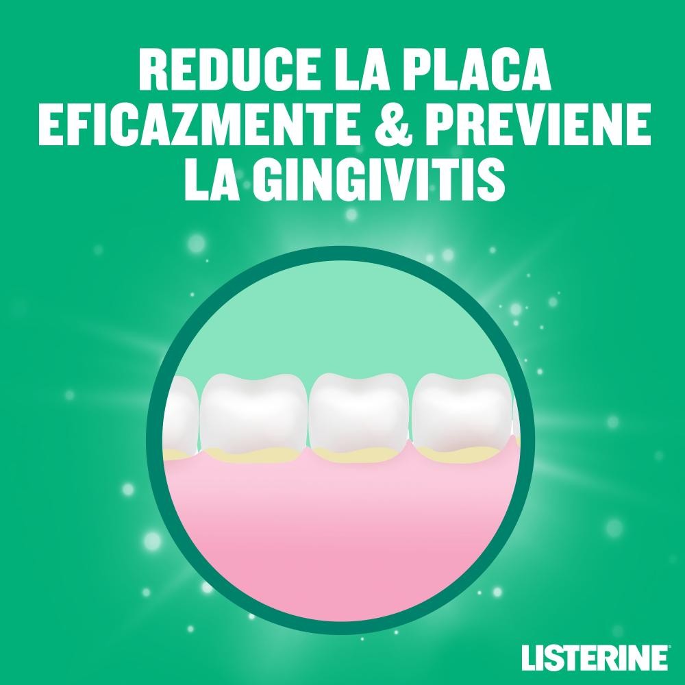 LISTERINE Dientes y Encías Enjuague Bucal Sabor Menta 500ml + 250ml GRATIS-8