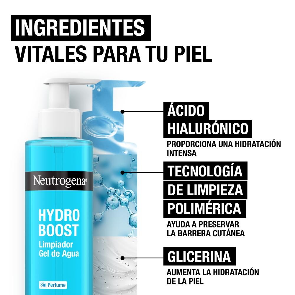 NEUTROGENA Hydro Boost Limpiador Gel de Agua 200ml-3