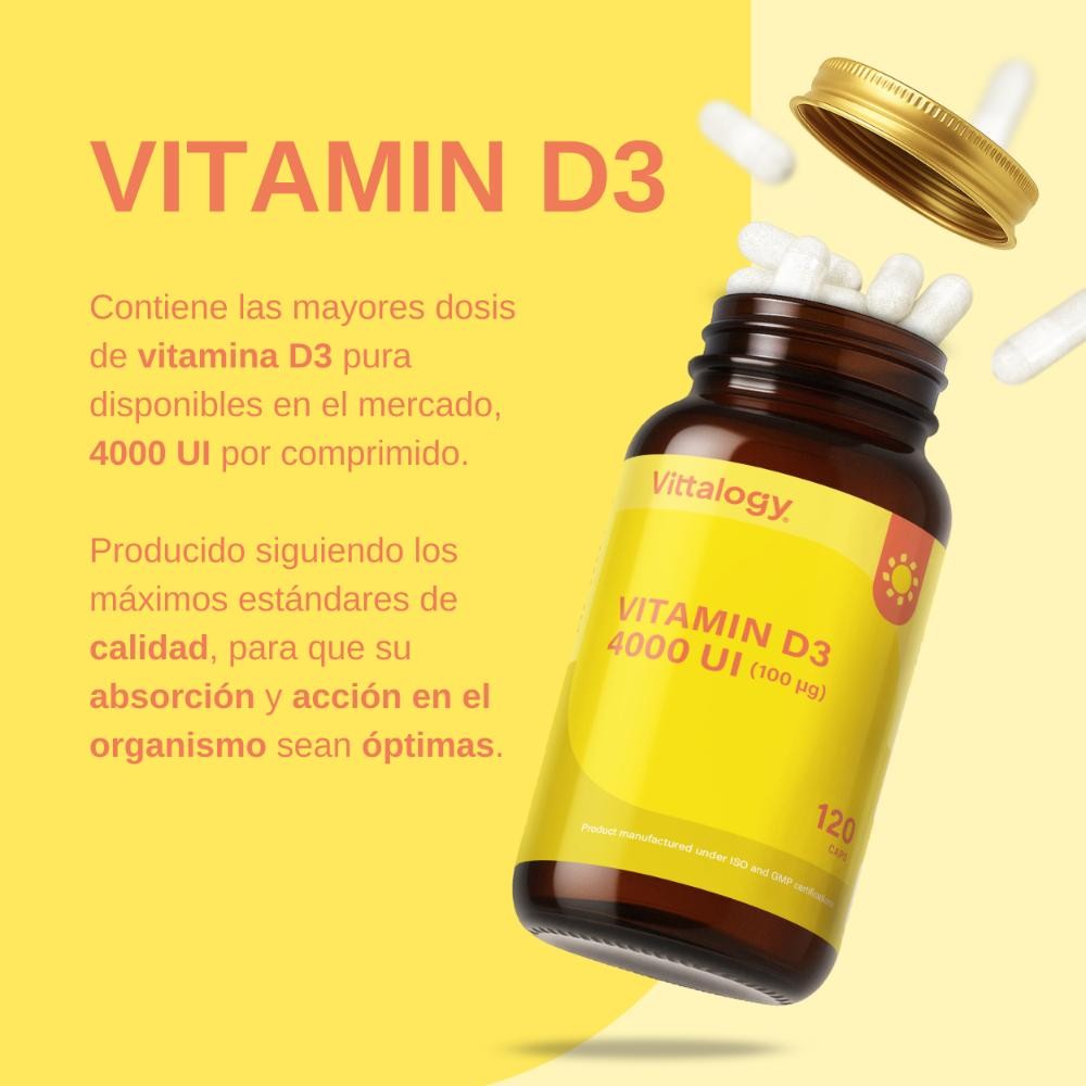 Vittalogy Vitamin D3 4000 UI 120 Cápsulas-7