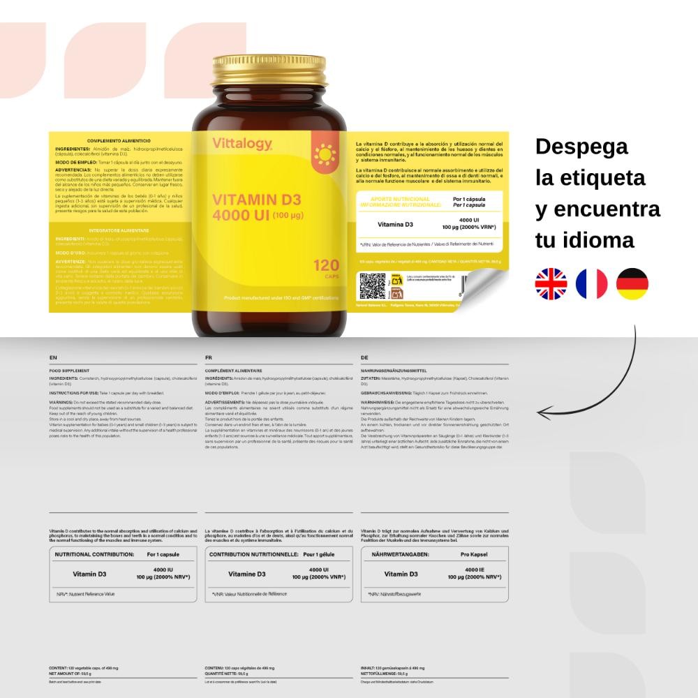 Vittalogy Vitamin D3 4000 UI 120 Cápsulas-8