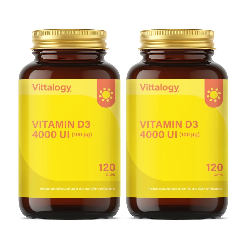 Vittalogy Vitamin D3 4000 UI 2x120 Cápsulas【PACK AHORRO】-1
