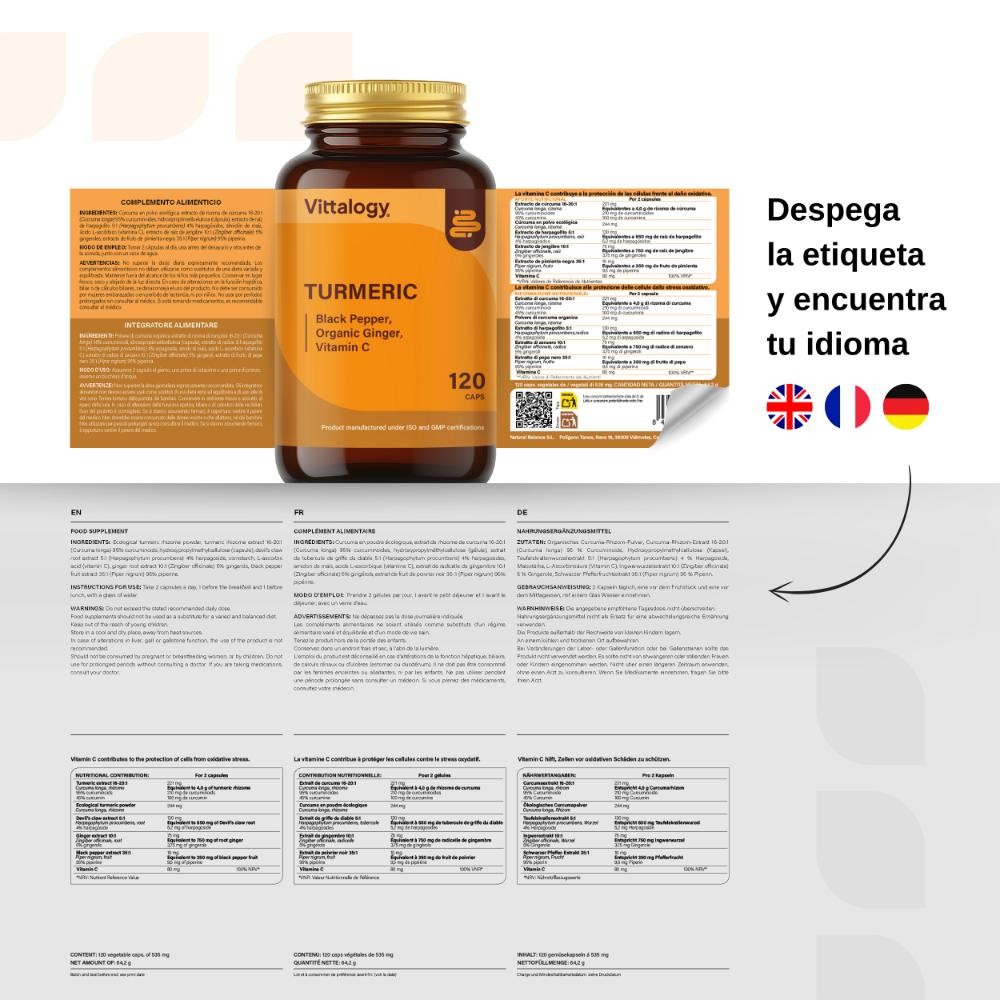 Vittalogy Cúrcuma Turmeric 120 Cápsulas-7