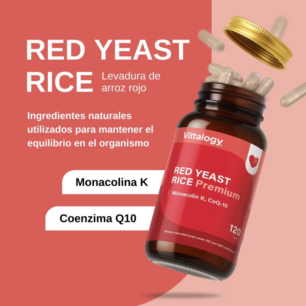 Vittalogy Levadura de Arroz Rojo Red Yeast Rice Premium 3x120 Cápsulas【PACK AHORRO】-5
