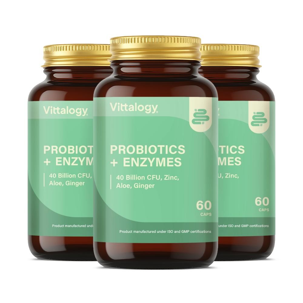 Vittalogy Probiotics + Enzymes 3x60 Comprimidos【PACK AHORRO】-1