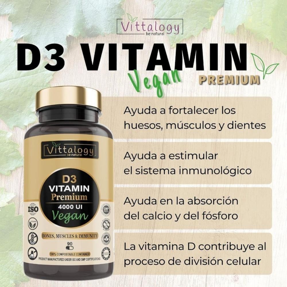 Vittalogy Vitamina D3 Premium Vegan 90 Cápsulas-7