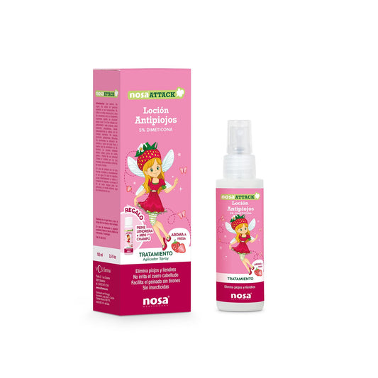 NOSA Attack Locion Antipiojos 5% Dimeticona aroma Fresa 100ml-1