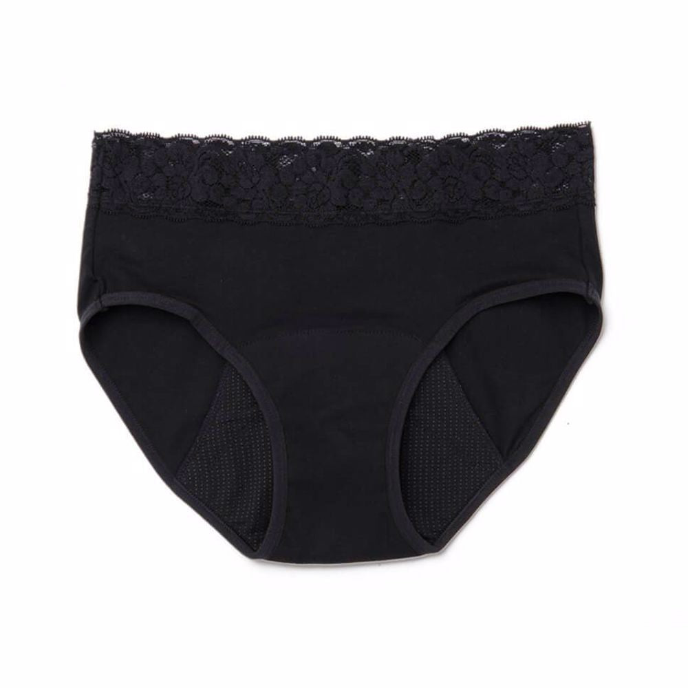 PLATANOMELÓN KIWITAS LACE Calzoncillos Menstruales Negro 1 ud-1