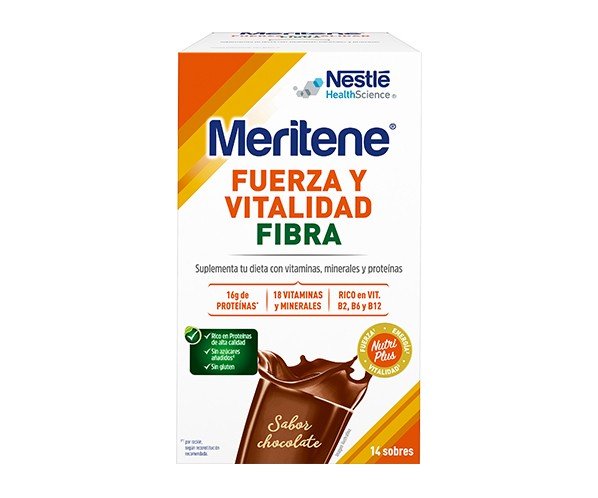 MERITENE Fibra Sabor Chocolate 14 Sobres.-1
