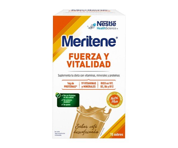MERITENE Fuerza y Vitalidad Batido Cafe Descafeinado 15 sobres-1