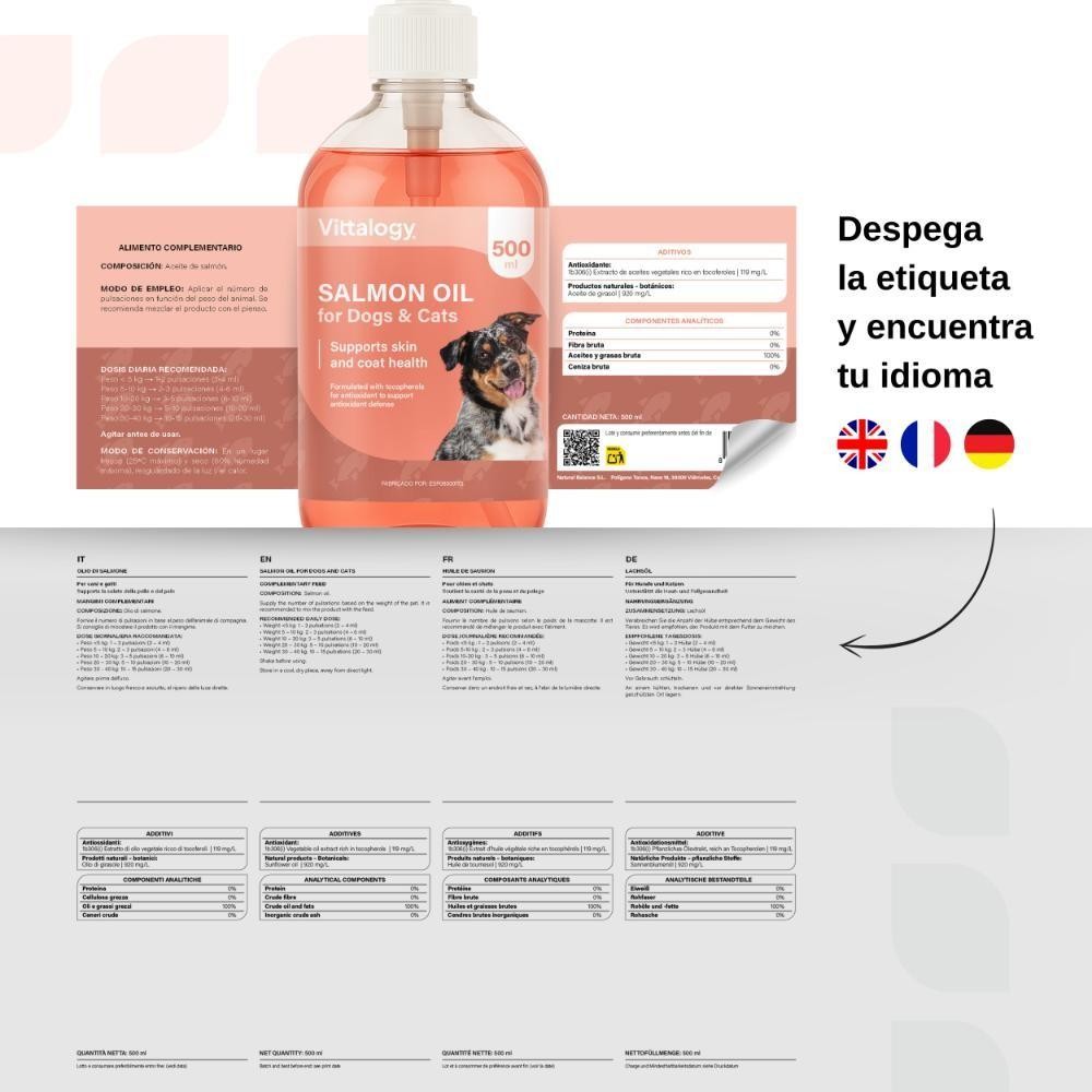Vittalogy Aceite de Salmón para Perros y Gatos Duplo 2x500ml-7
