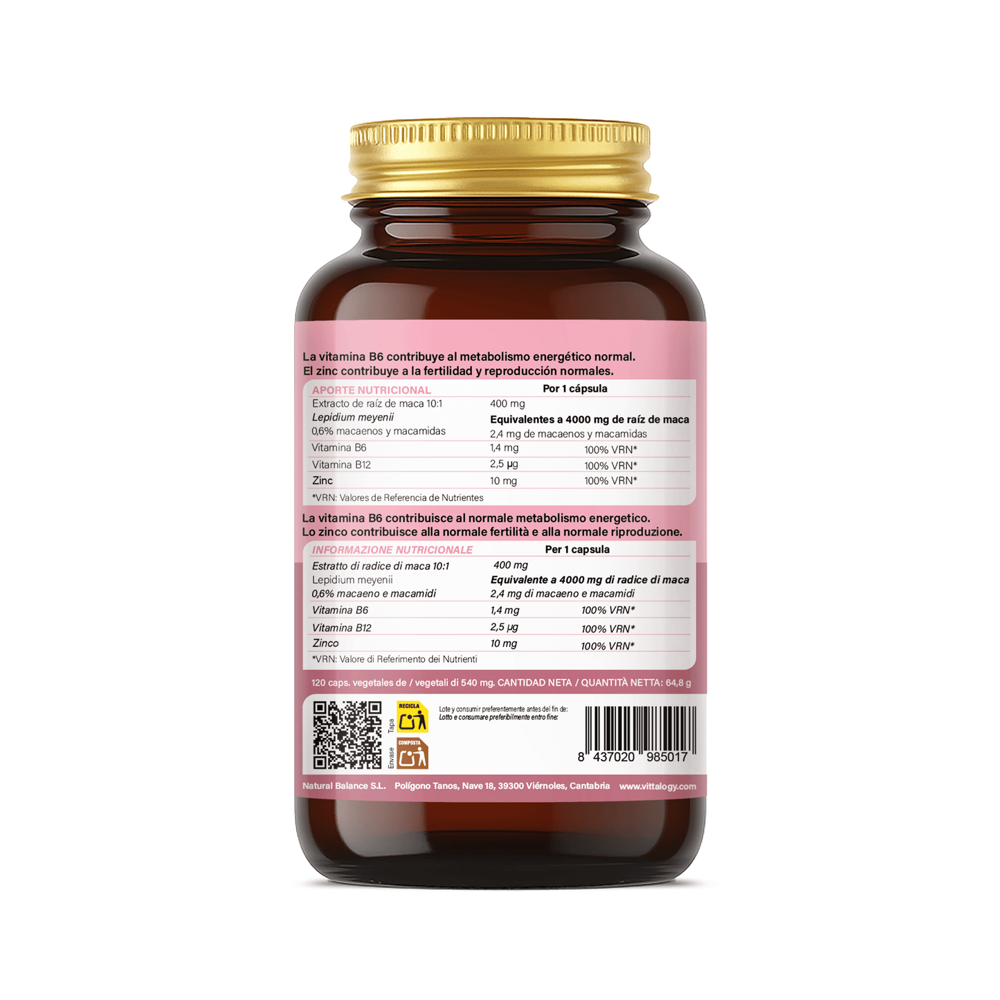 Vittalogy Andine Maca Complex 3x120 Cápsulas【PACK AHORRO】_?GPSR