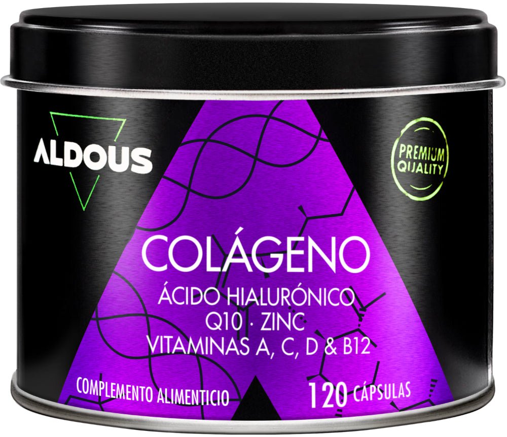 Aldous Colágeno con Ácido Hialuronico, Q10, Vitaminas Y Zinc 120 Cápsulas