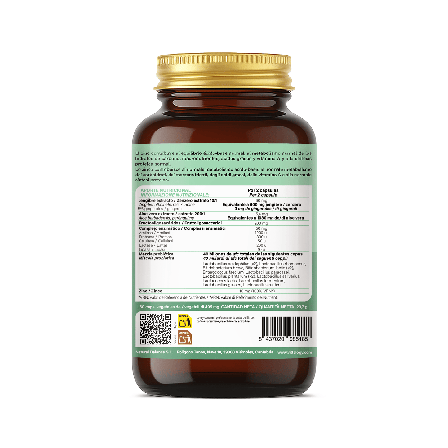 Vittalogy Probiotics + Enzymes 2x60 Comprimidos【PACK AHORRO】_?GPSR