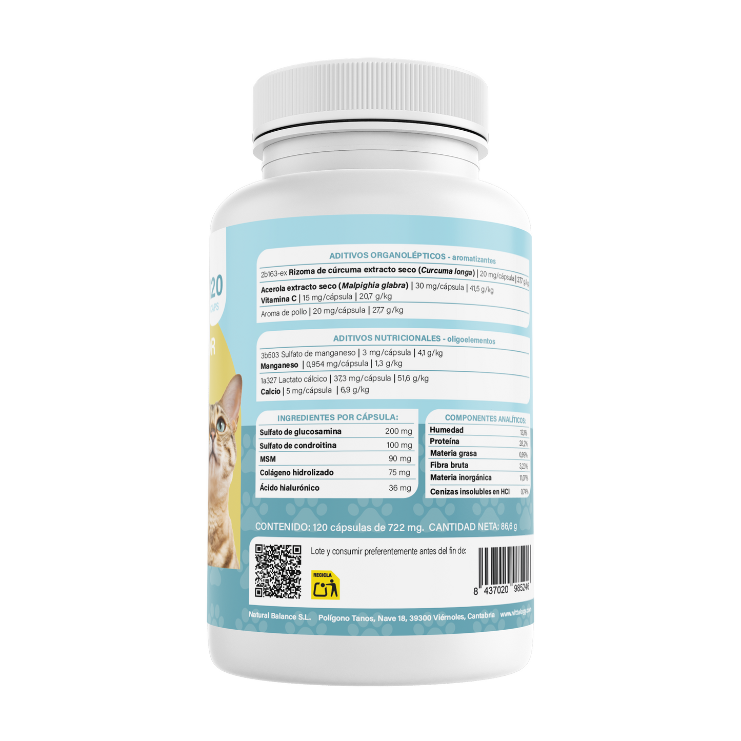 Vittalogy Condroprotector para Gatos 120 Cápsulas_?GPSR