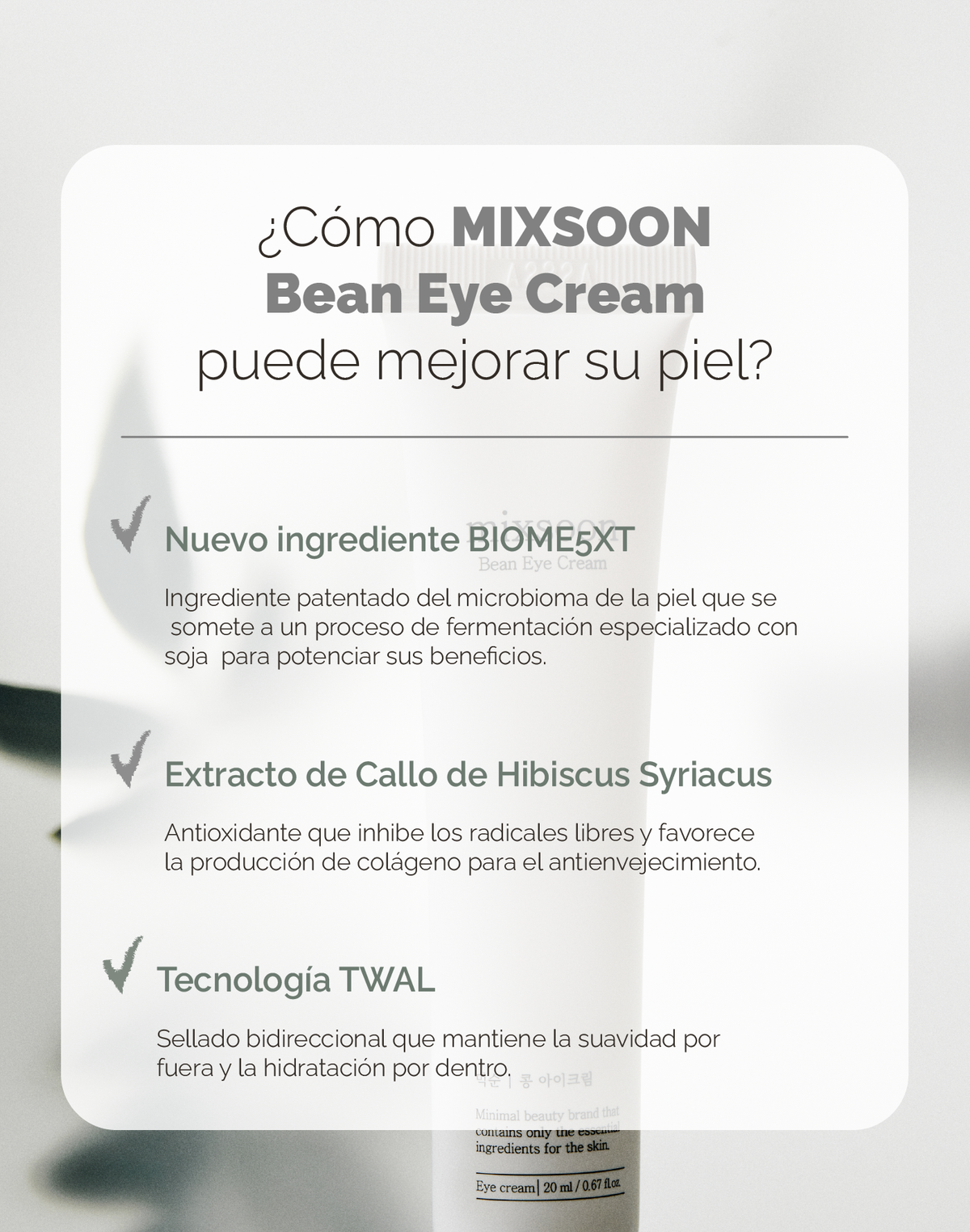 Mixsoon Bean Crema para los ojos hidratante 20ml