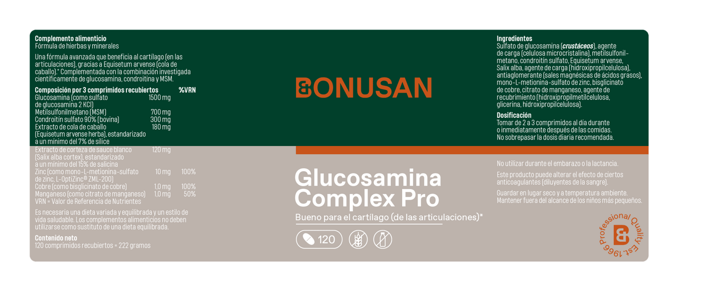 Bonusan Glucosamina Complex Pro Articulaciones 120 Comprimidos