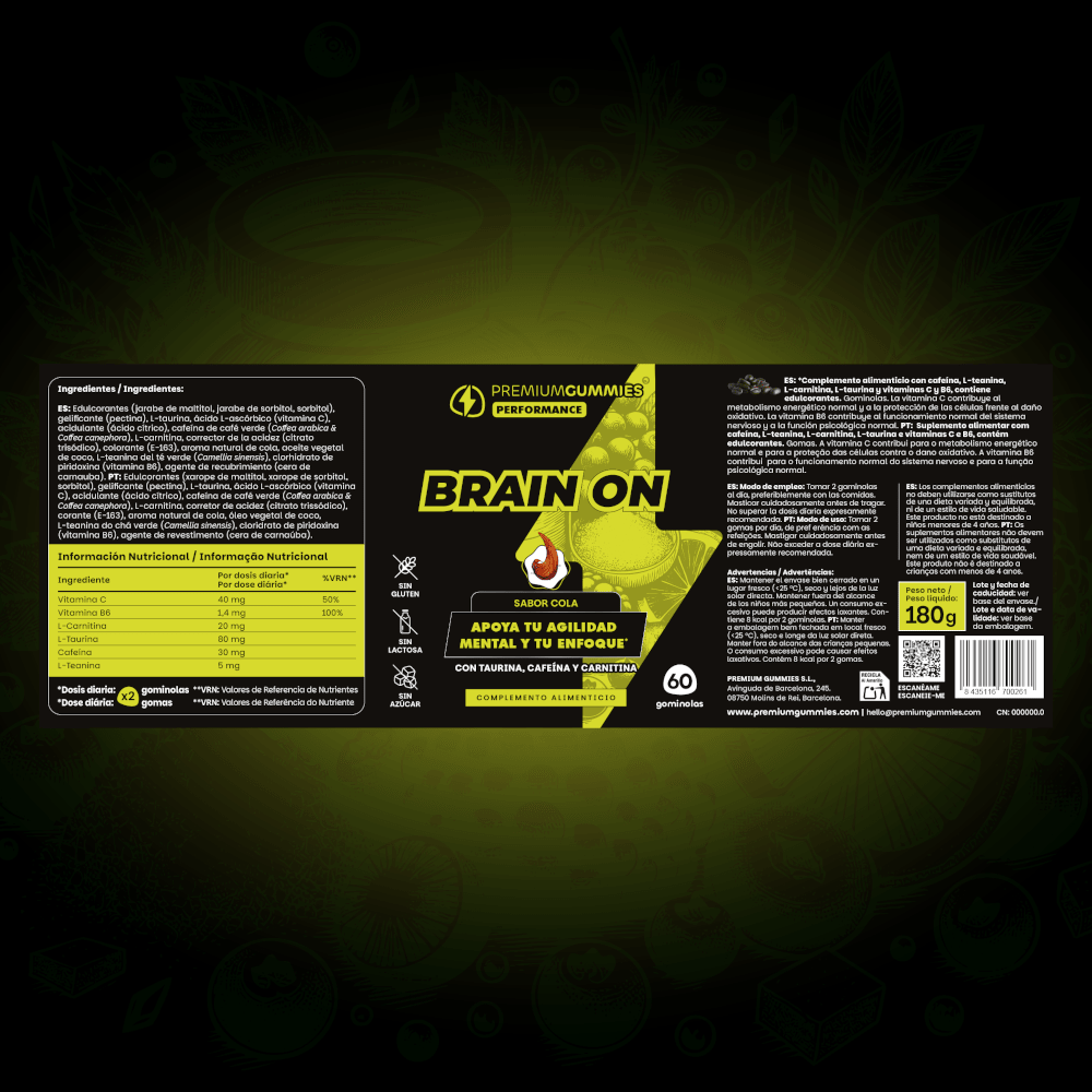 Premium Gummies Performance Brain On Focus Supplement – 60 Gummies