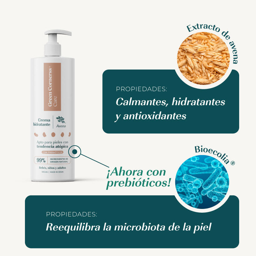 Green Cornerss Care Crema Hidratante de Avena 2x280 ml