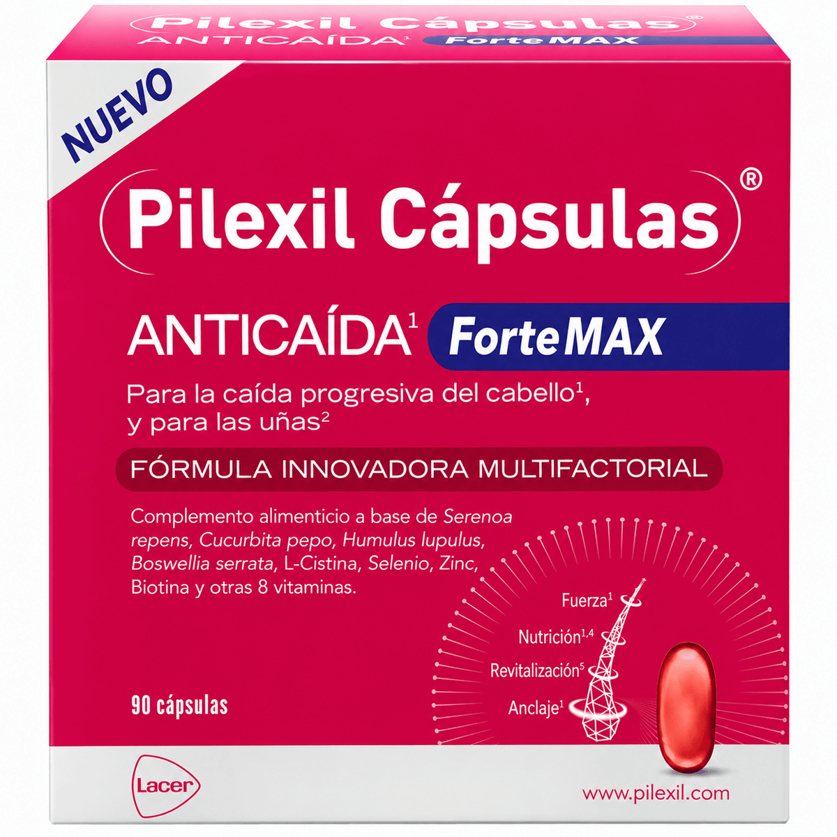 Pilexil Anticaída Forte Max 90 cápsulas