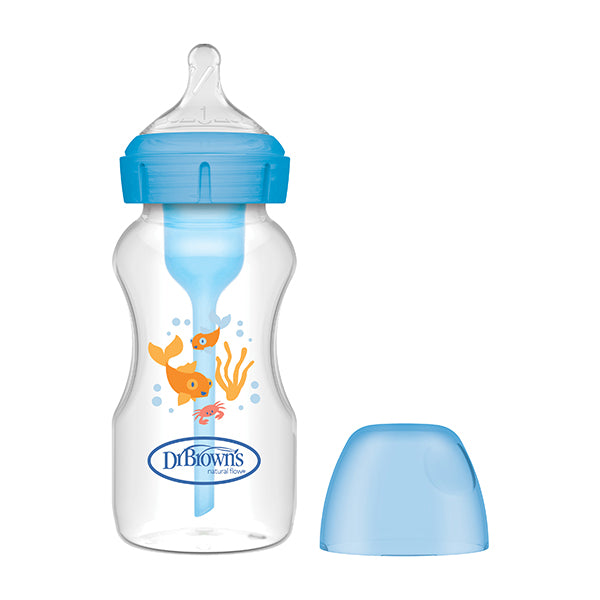 Dr. BROWN'S Wide Mouth Anti-Colic Flasche Options+ Blue Forest +0 Monate 270ml