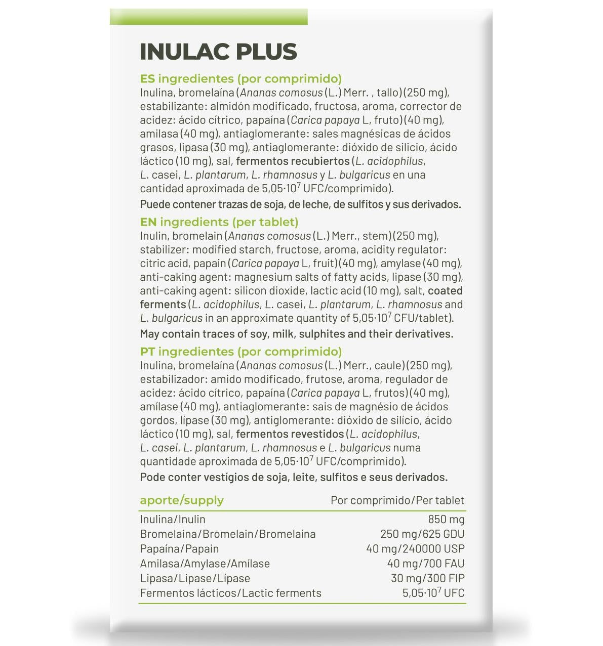 Soria Natural Inulac Plus 30 Tabletas