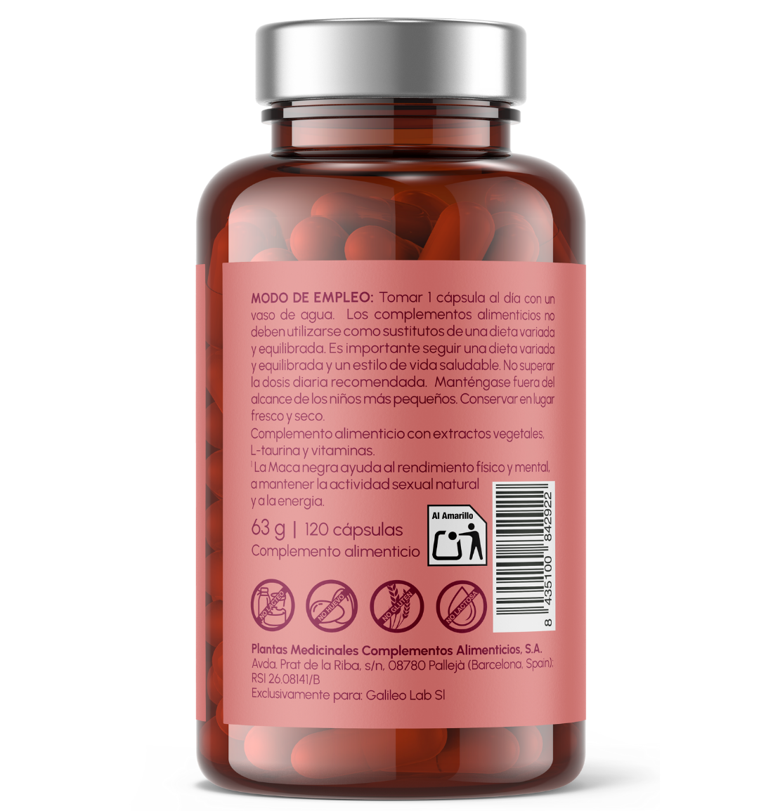 Just Elements Maca Negra + Taurina 120 Kapseln