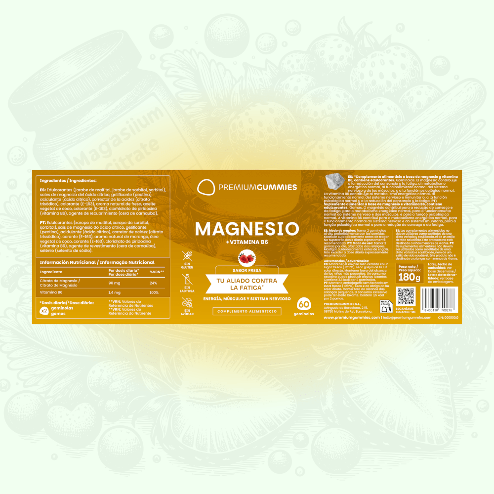 Premium Gummies Magnésio – 60 Gomas