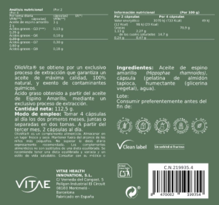 Vitae Oliovita Complemento Alimentício em Cápsulas 150 cápsulas