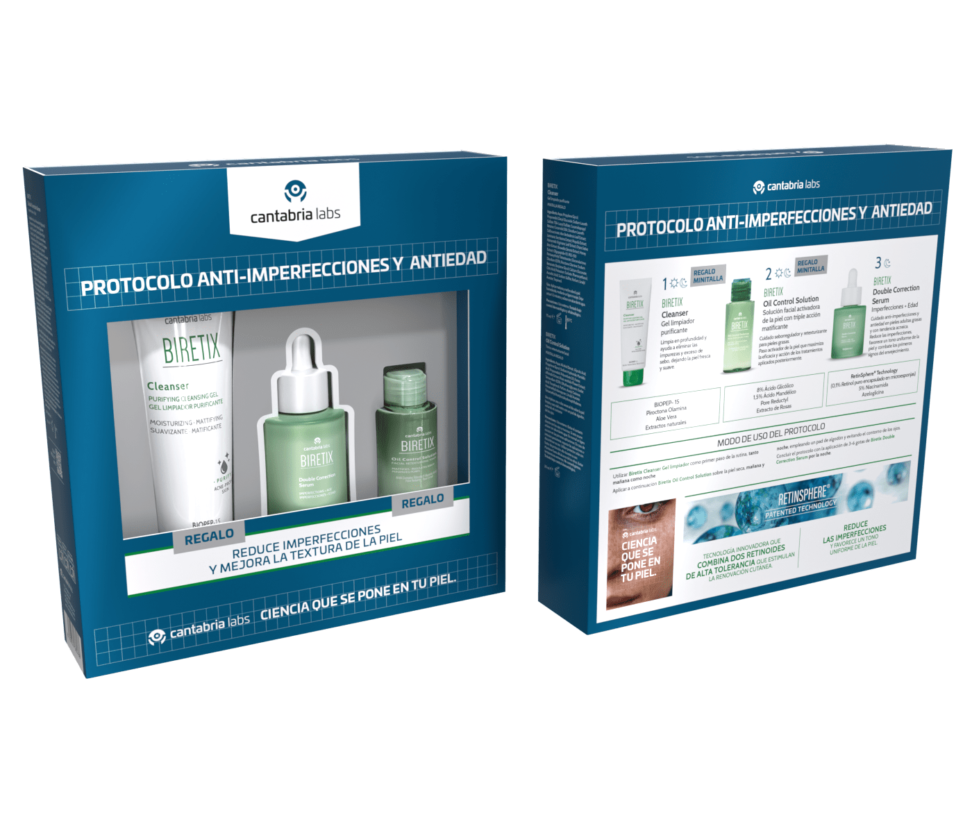 BIRETIX pack serum duplo corretor oil control cleanser