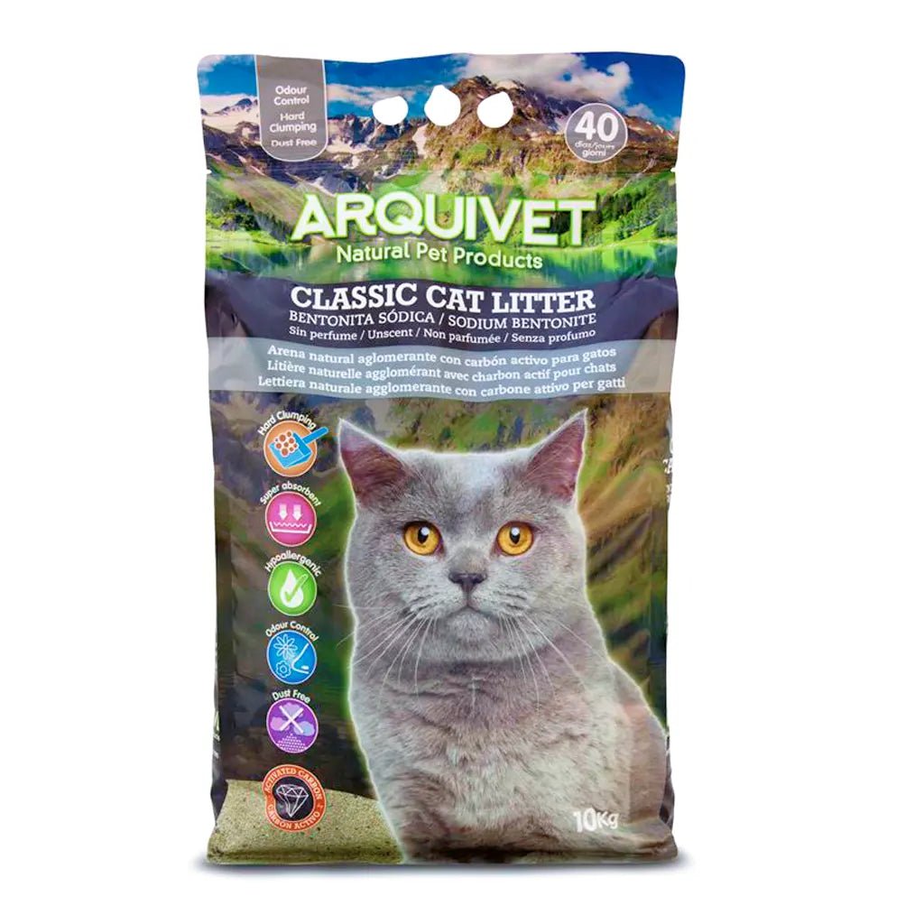 Arquivet Classic Katzenstreu Natürliche Bentonit Aktivkohle 10 Kg