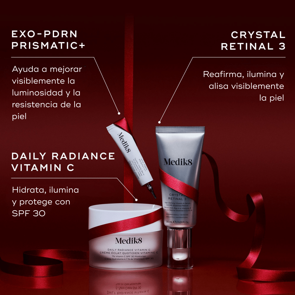 Medik8 Rejuvenation Routine: Daily Radiance Vitamin C 50 ml + Crystal Retinal 3 30 ml + Exo-PDRN Prismatic 4 ml