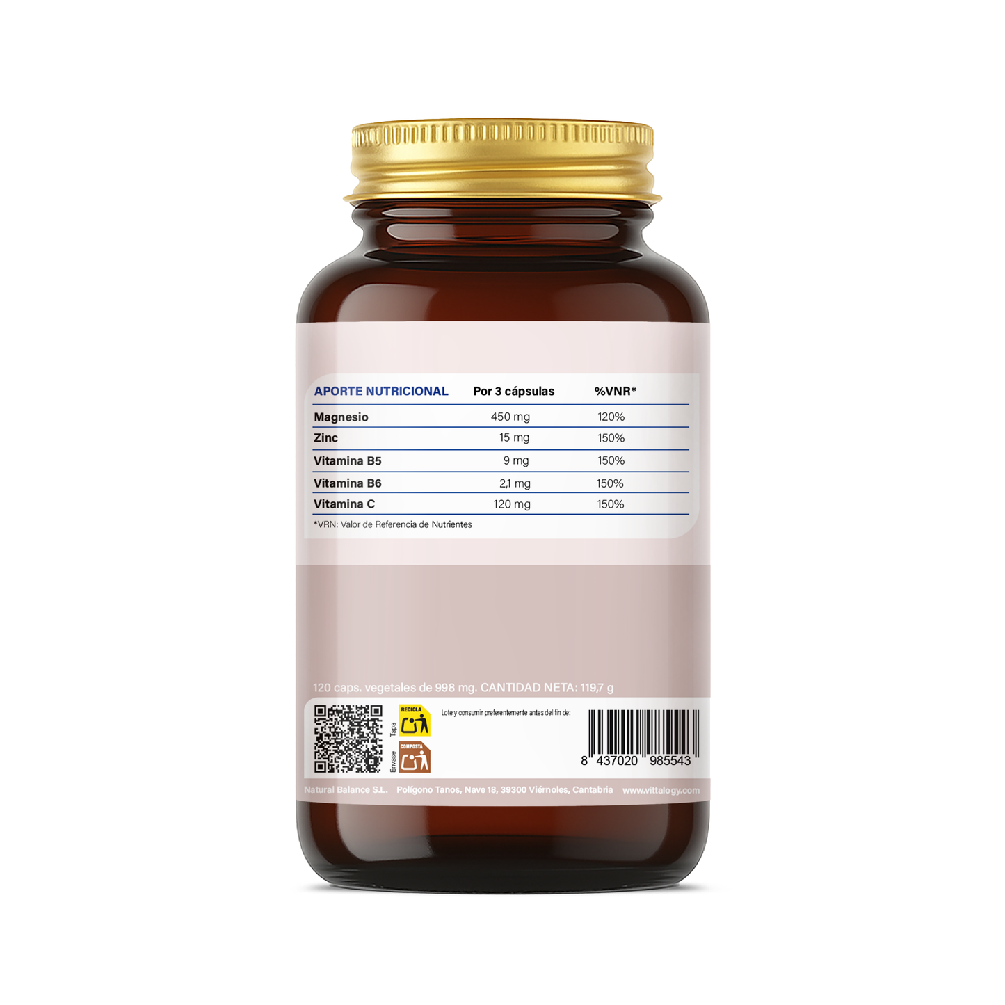 Vittalogy Triple Magnesium Complex 120 Cápsulas_?GPSR