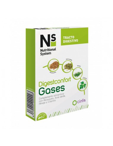 Nutritional System Digestconfort Gases Suplemento 60 cápsulas-2