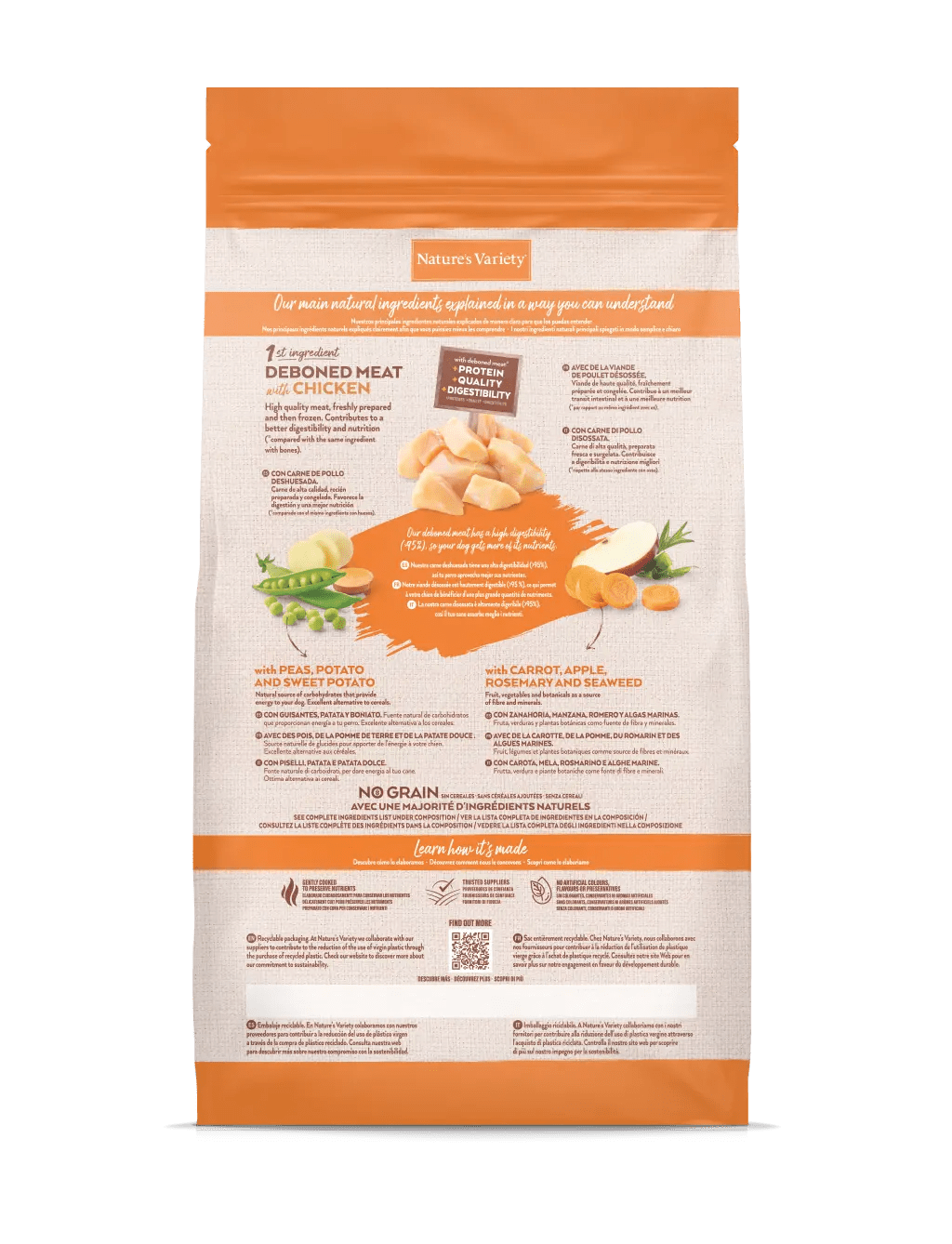 Nature's Variety Dog No Grain Adult Med/Max Pollo 3Kg